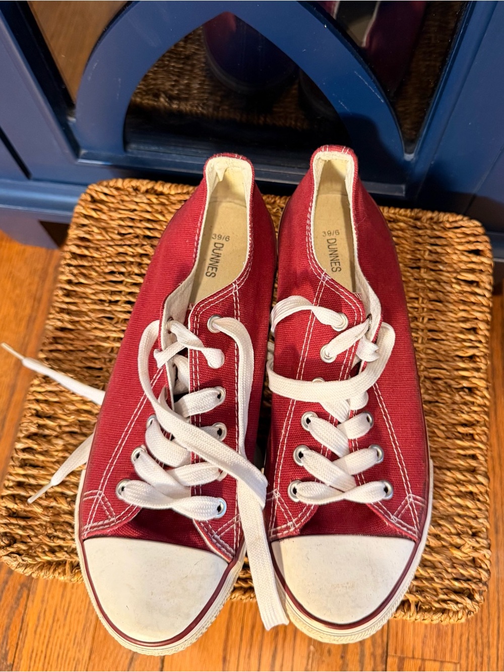 Classic Red Canvas Women’s Sneakers with White Laces